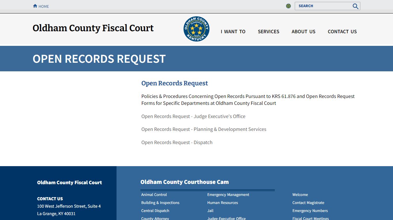 Open Records Request | Oldham County Fiscal Court