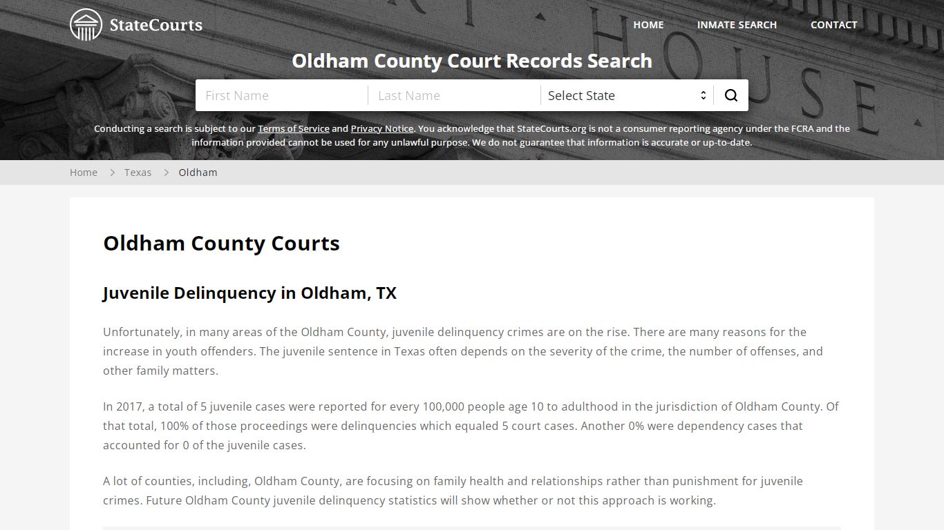 Oldham County, TX Courts - Records & Cases - StateCourts